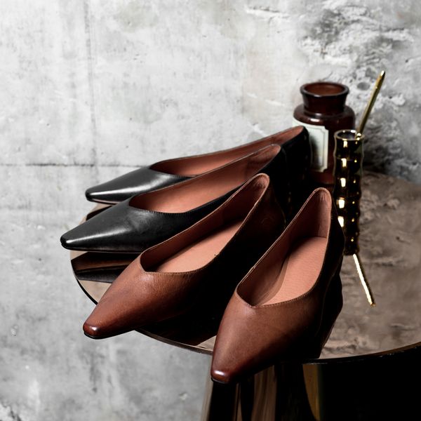 

2021 genuine 22-24.5cm vintage lambskin male luxury shoes female pumps wwv2, Black