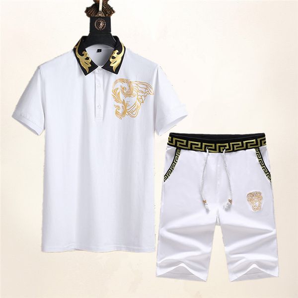 

2020fashion men clothing sets short sleeve printing tracksuits hoodie men hip hop zipper jacket luxury sweatshirts wear designe, White;black