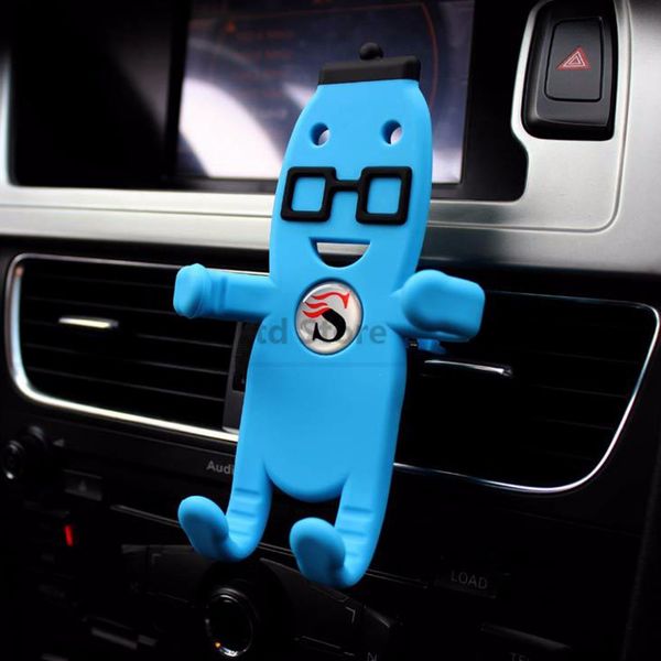 

360 degree rotation creative cartoon silicon vent mount air conditoner outlet car mobile phone holder