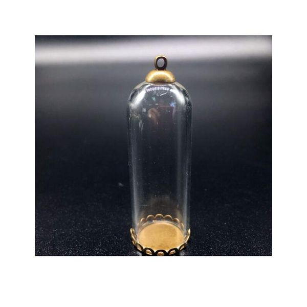

20sets 50mm высокий 18 мм рта открытый стеклянный глобус бронзовый покрытый кружевной лоток 8 мм шапка шапки diy стеклянные флаконы кулон юв, Bronze;silver