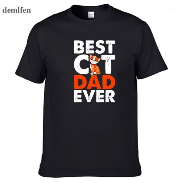 

men's personalized shirts hip-hop tshirt cat cat dad ever t-shirts adults o-neck shirt cotton cool tees1, White;black