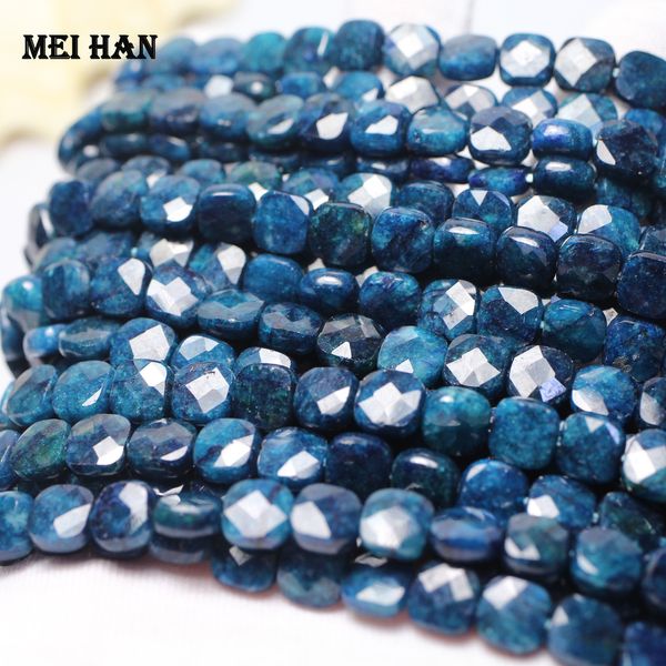 

meihan wholesale 8*8*4mm blue apatite faceted square loose fashion gem stone beads for jewelry making 200930, Black