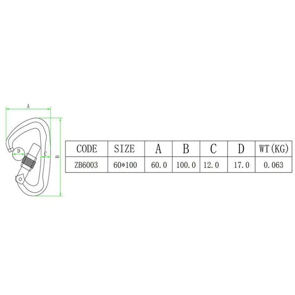 

1pc 25kn mountaineering caving rock climbing carabiner d shaped safety master screw lock buckle escalade eq jllqnh