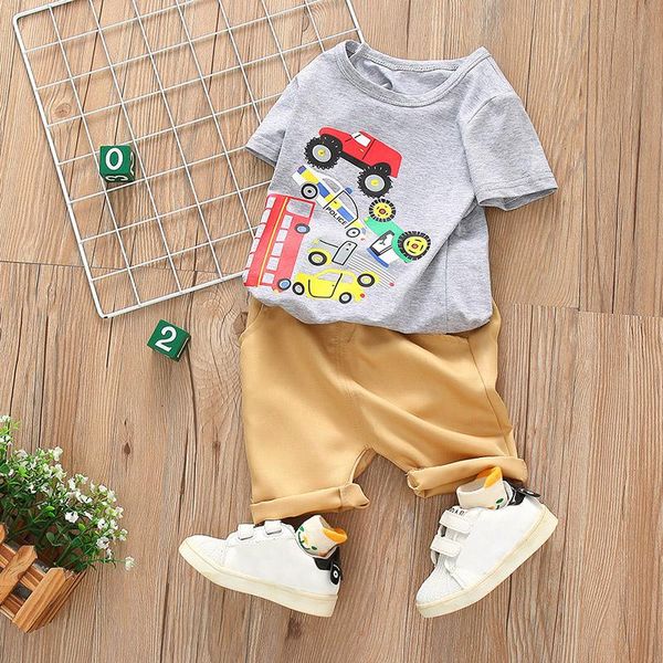 

summer baby boys cotton clothes set leisure sports boy t-shirt + shorts sets toddler clothing baby boy clothes 5, White