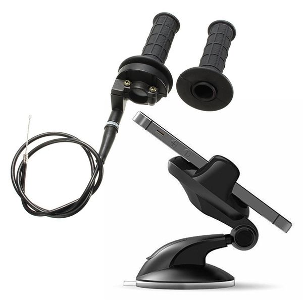 

22mm twist throttle hand grip & cable for atv quad pit dirt bike 50 to 190 cc with car cell phone holder