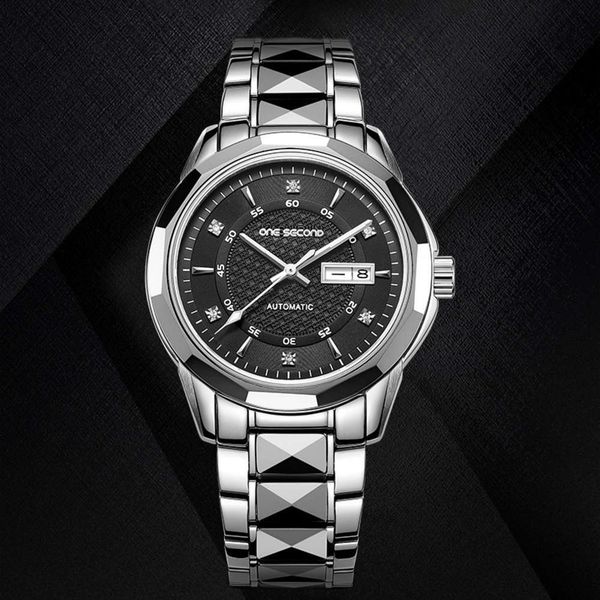 

ii tungsten men's onrsecond watch class / watch, Slivery;brown