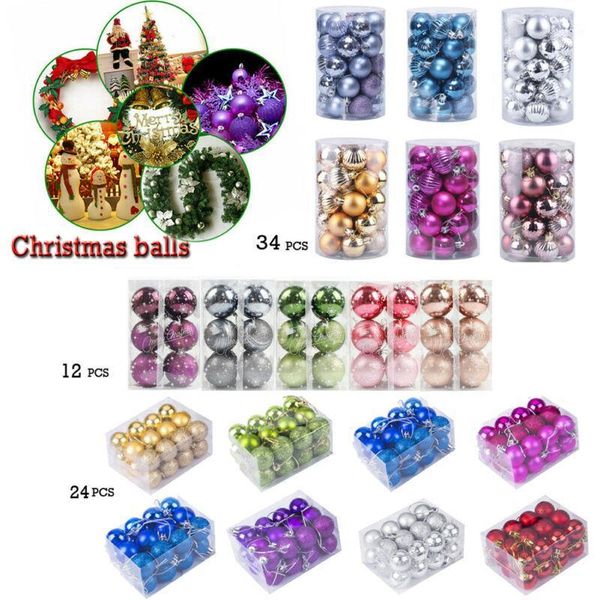 

24pcs christmas tree balls small bauble hanging home party ornament decor uk1