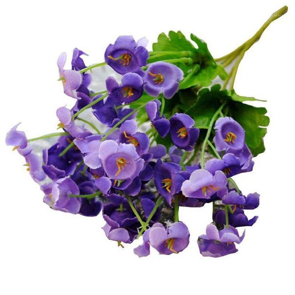 

bouquet artificial campanula silk flowers wedding party home decoration purple1