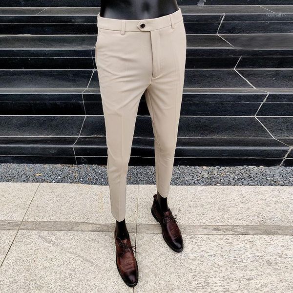 

summer male trousers business casual mens suit pants fashion skinny solid color l401 men's suits & blazers, White;black