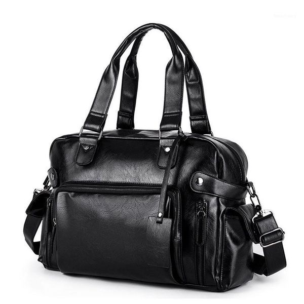 

cowhide leather large capacity travel tote man fitness shoulder bags for men handbag travel duffle bag carry hand luggage male1