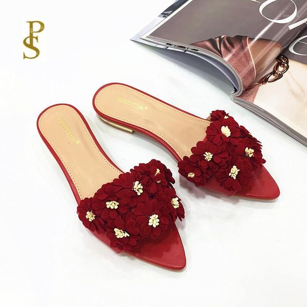 

women's shoes with flowers flat shoes pointed lovely1, Black
