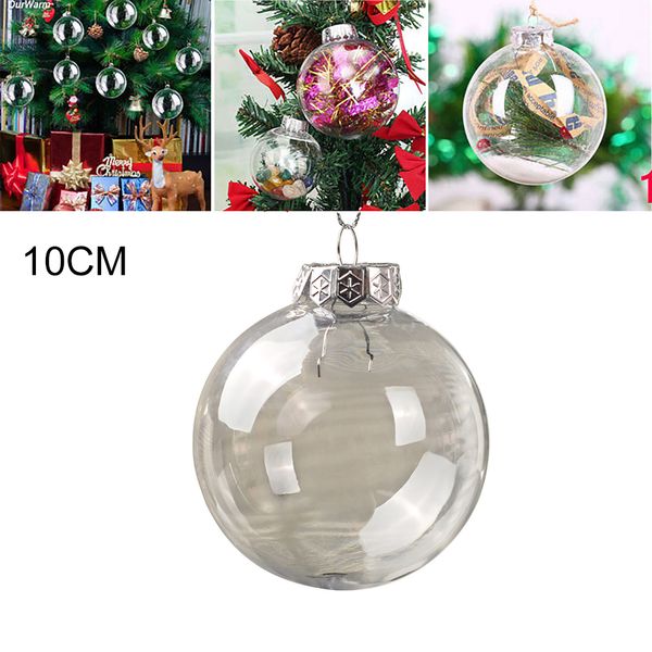 

2021 tree balls ornaments ball hanging decorations 8/10cm transparent christmas open plastic clear bauble kids gift present 1pc new