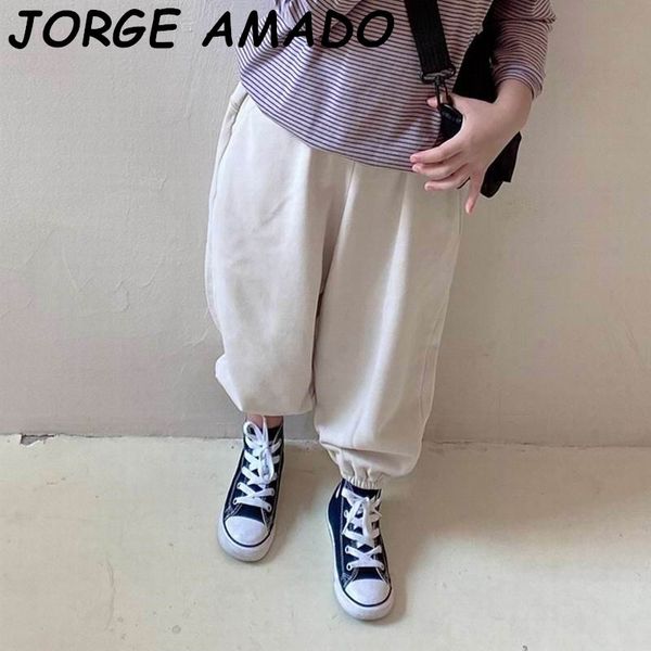 

2020 autumn new boys girls pants leisure pants for children cotton casual thick trousers kids clothes e2033, Blue