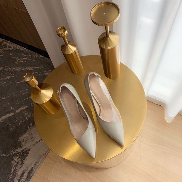 

2021 fashion dress shoe transparent shine cap toe heels fine tip with the empty womens singles shoes summer crystal fairy wind ross, Black