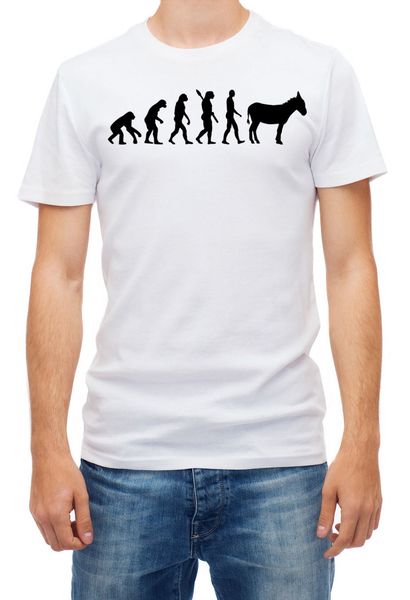 

100% cotton summer mens summer tees t shirt evolution of donkey funny humour men's boy fisher t shirts sport hooded sweatshirt hoodie