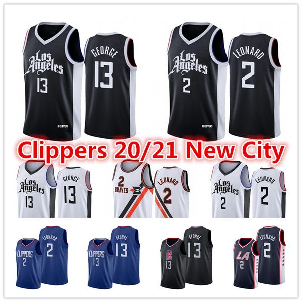 

men's la clippers 2021 kawhi #2 jersey leonard paul 13 george lou 23 williams blue city black edition basketball jerseys, Black;red