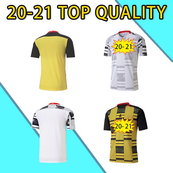 

2020 ghana soccer jerseys mens national team thomas schlupp j.ayew kudus home white away yellow black football shirt short sleeve uniforms, Black;yellow