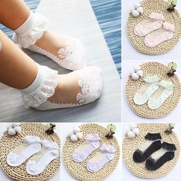 

3pairs/lot princess cotton socks lace socks soft ruffled summer breathable girls baby socks y201009, Pink;yellow