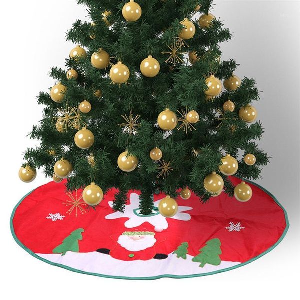 

christmas decorations 90cm tree skirt red round non-woven fabric xmas carpet for navidad party decoration1