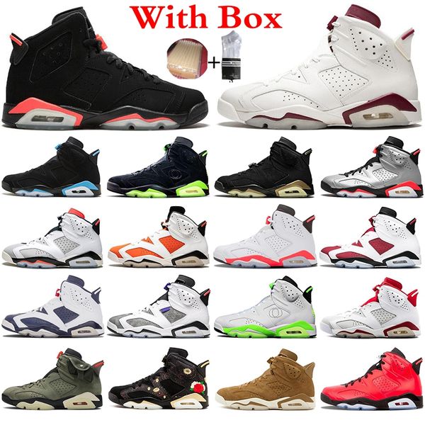 

with box jumpman 6 6s men classic basketball shoes white infrared tinker olympic golden harvest mens trainers outdoor sports sneaker 40-47