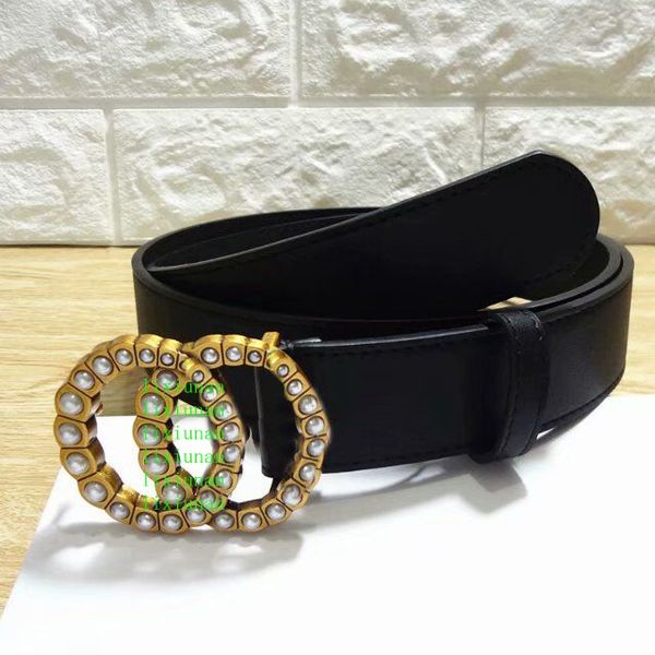 

fashionable luxury belt european designer letter buckle belt 3.8 cm wide yellow men and women belt, Black;brown