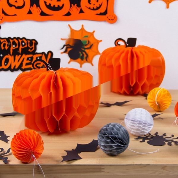 

mmlej lantern halloween ghost festival decoration paper pumpkinlantern festival halloween honeycomb pumpkin ghost ball pumpkin decoration ho