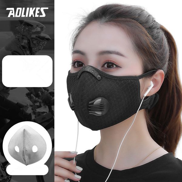 Homens homens Máscaras de bicicleta máscaras PM2.5 Outside Anti-Capa e Máscaras de Haze Filtro Filtro reutilizável Facemask à prova de poeira Running caminhadas