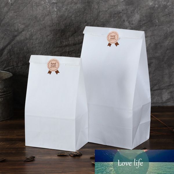 Boş beyaz kraft kağıt gıda paketleme çantası özel kabul ekmek çantası