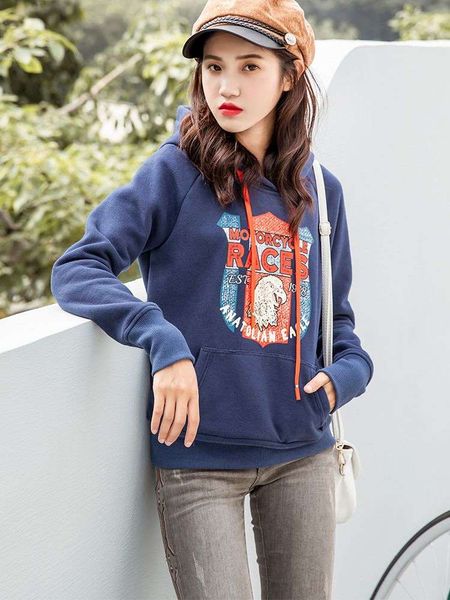 

sweater women's 2020 new hoodie autumn winter plush foreign style short fit show slim trend ins, Black