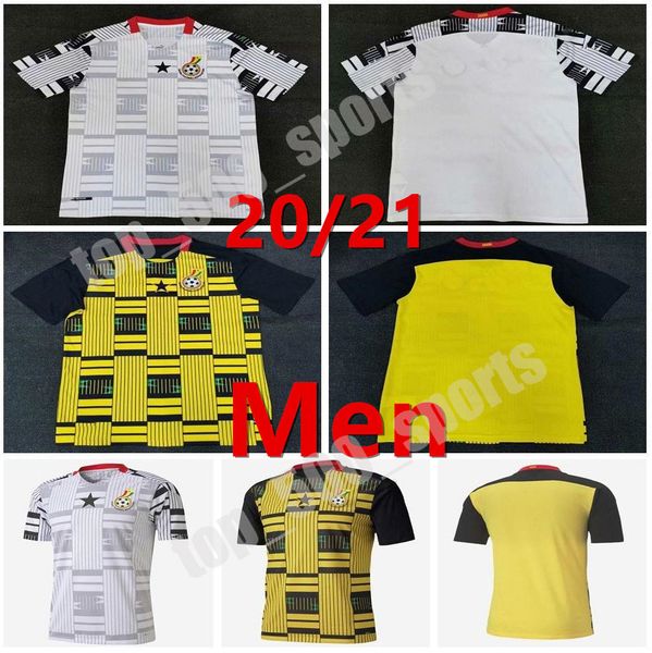 

20 21 ghana thomas national team soccer jerseys 2020 2021 schlupp kudus j.ayew caleb ekuban samuel owusu home away yellow football shirt, Black;yellow