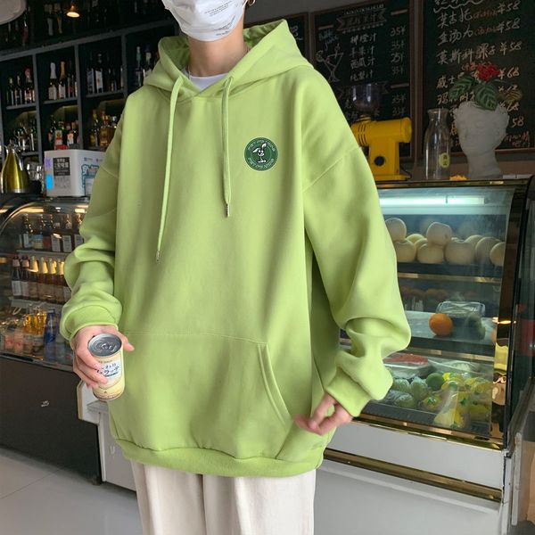 

privathinker solid color korean men hoodies 2020 autumn new men's hooded sweatshirts fashion man streetwear casual pul c0127, Black