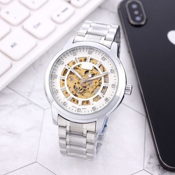

2021 three stitches automatic mechanical watch fashion watches men or women sport steel strap omg wristwatches, Slivery;brown