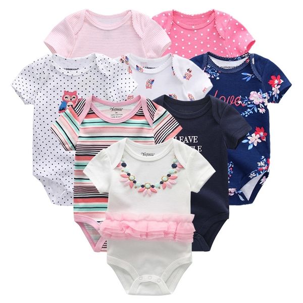 

2019 8pcs/lot girl romper boy clothes newborn cotton girls baby clothing unicorn roupa de bebe t200706, Blue
