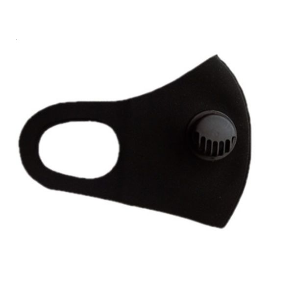 

in stockice cotton dustproof anti pm2.5 pollution face mask with valve 3-layers with breath wide straps washable reusable muffler pitta, Black