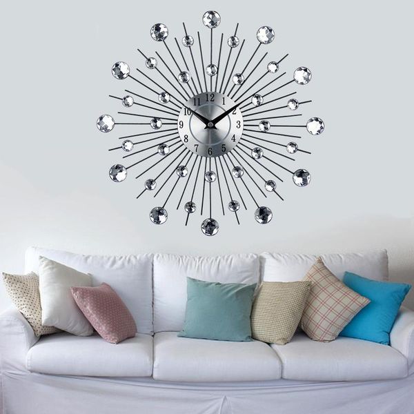

crystal wall clock celebration decorative crystal sunburst metal wall clocks stylish modern clock home art decor watch