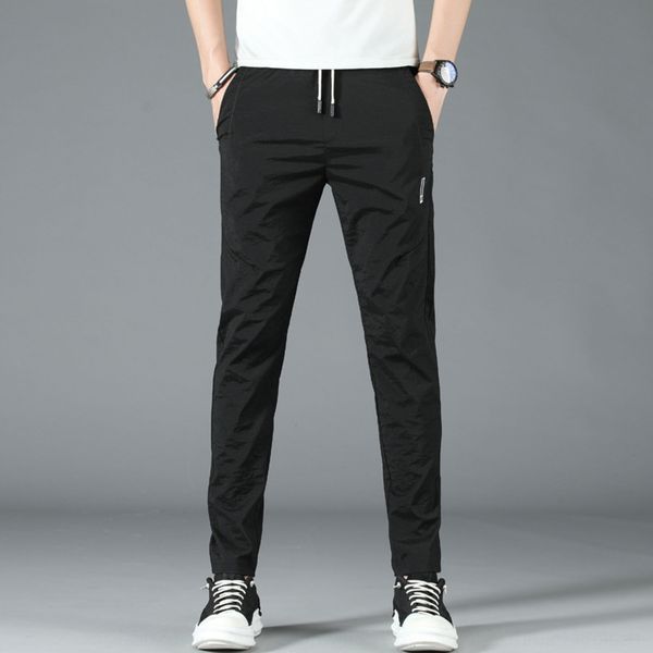 

летняя спортивных мужской тонкого стиль средней школы studentsloose молодых брюк trouserscotton случайных брюки люди хлопок брюки прямые, Blue