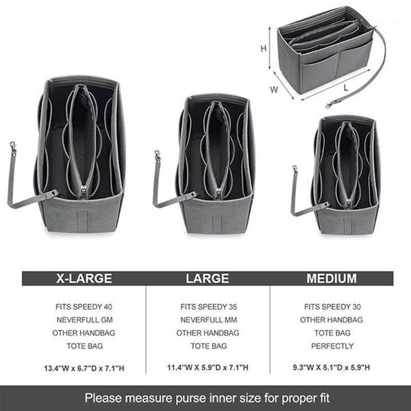 

purse organizer insert felt bag with zipper handbag tote shaper multi pockets 517d1