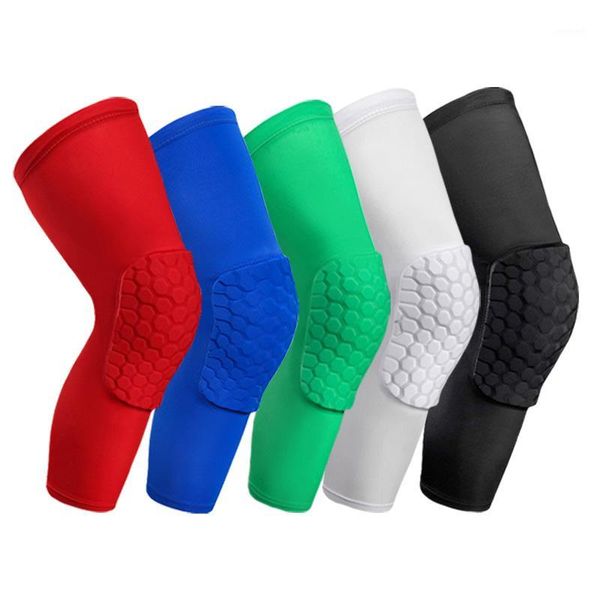 

a pair basketball knee pads sleeve honeycomb brace elastic kneepad protective gear patella foam support volleyball support1, Black;gray