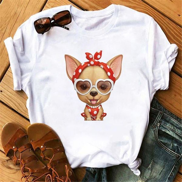 

kawaii corgi print t shirt women harajuku 90s ullzang fashion t-shirt graphic cute cartoon tshirt korean graphic tee, White