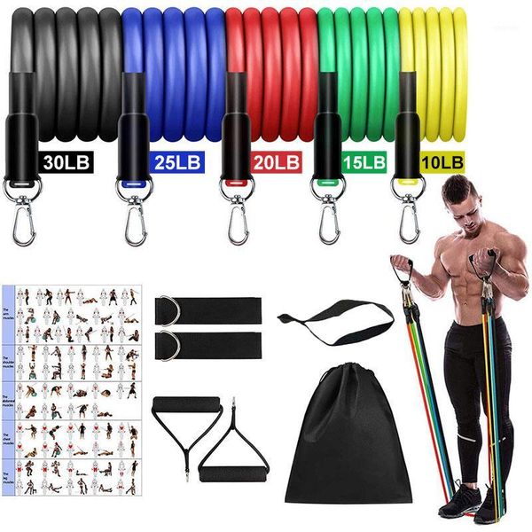 

11 pcs/set latex resistance bands arm power strength exercise boxing explosive force endurance agility workout elastic pull rope1