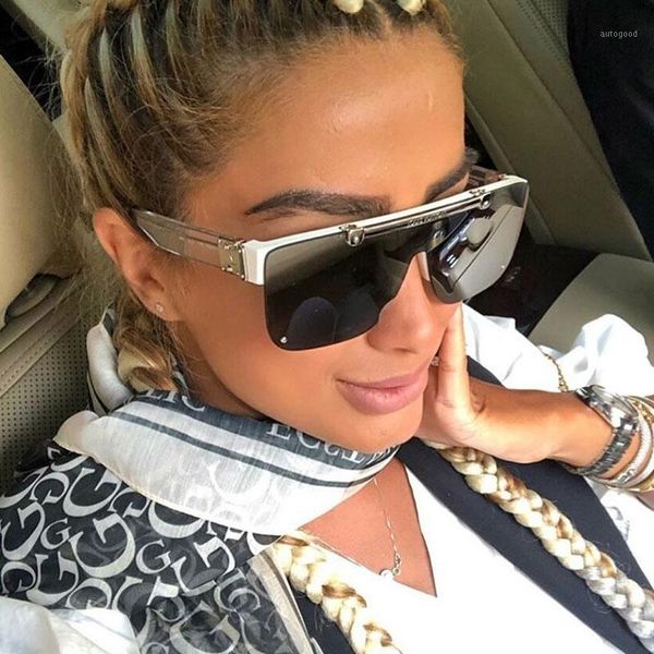 

sunglasses 2021 fashion design vintage oversized square women men goggle vacation filp up uv4001, White;black