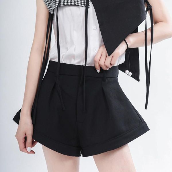 

casual loose shirt women shorts high waist vintage flare short pants for female fashion clothing 2020 spring autumn tide1, White;black