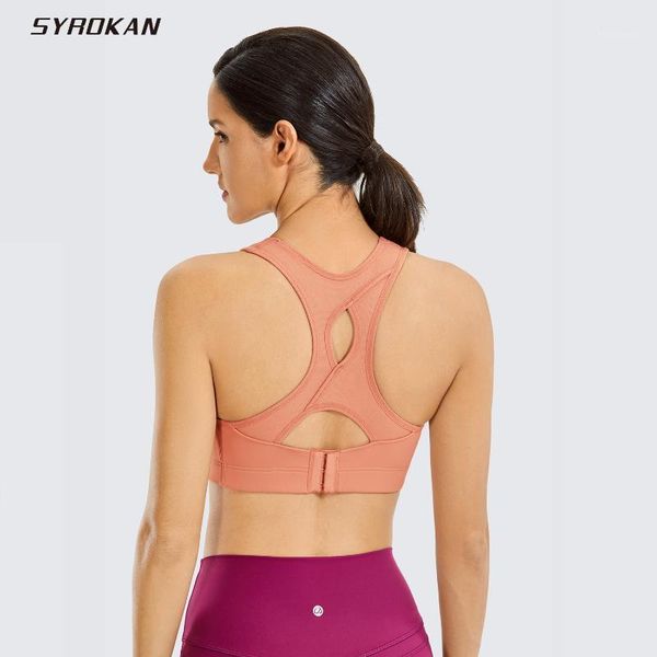 

gym clothing syrokan women's high impact full coverage wire lightly padded sports bra1, White;black