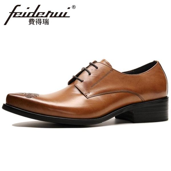 

new fashion genuine leather men's handmade derby luxury oxfords pointed toe laces man formal dress bridal office shoes bql233, Black