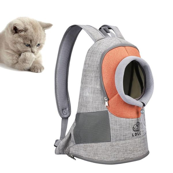 

1pc pet outdoor backpack breathable carrier cat head out chest bag pouch front bag - size