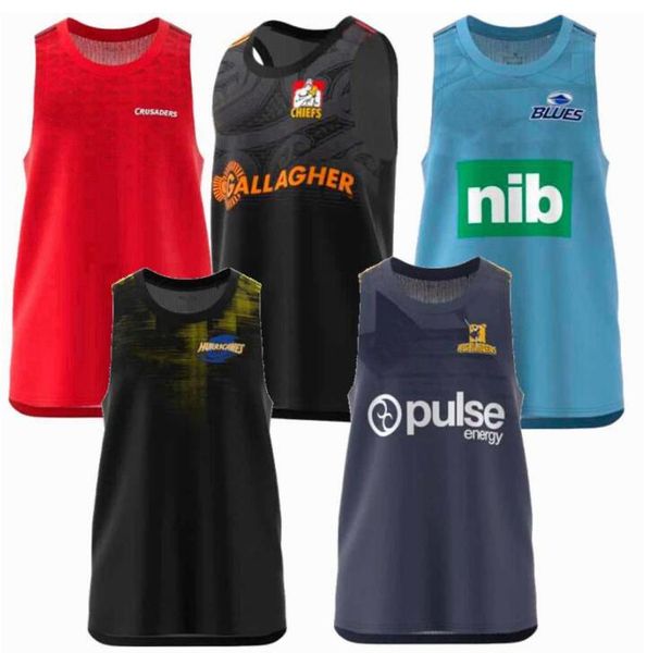 

2019 2020 2021 crusaders blues highlanders hurricanes rugby jerseys vest tank training shirts s-3xl, Black;gray