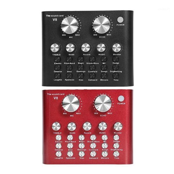 

v8 audio stereo usb headset microphone webcast streamer live sound card1