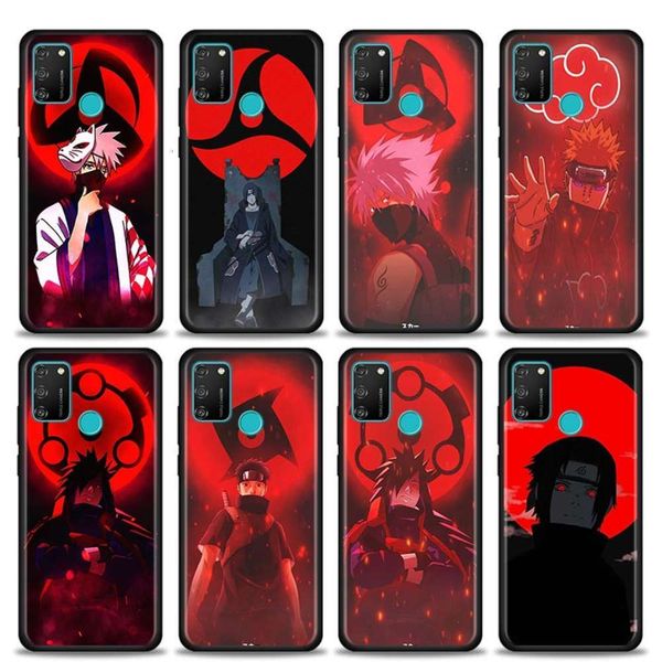 

akatsuki naruto mobile phone case honor 8x 8s 9s 9c 9a 9x 10 20 s 30i pro lite x10 max 5g black soft shell coke4fre