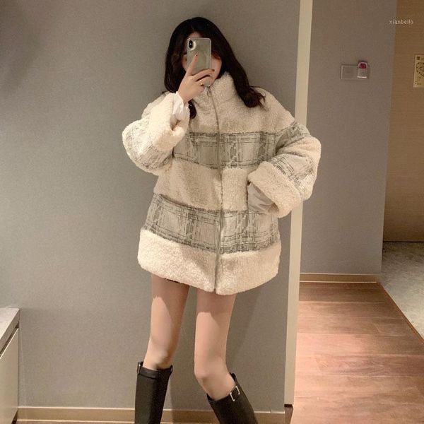 

winter coat women jacket female winter faux lamb for coat warm thick loose plush jacket women outwear teddy1, Black