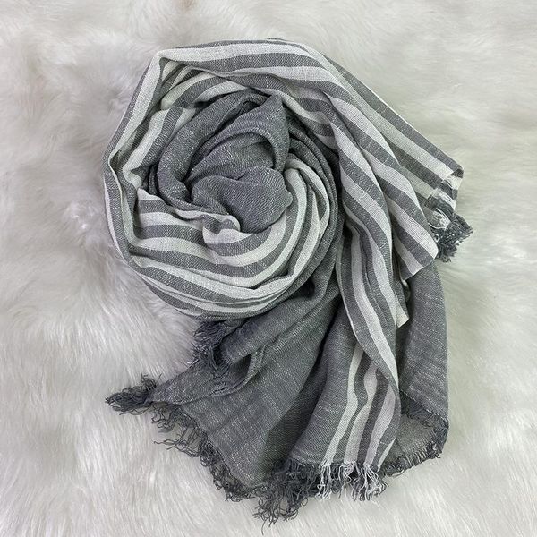 

весенние хлопчатобумажные и льняные полосатые плед длинные женские шали моды унисекс шарф 2020 kroea стиль sqcrvs dh_seller2010, Blue;gray